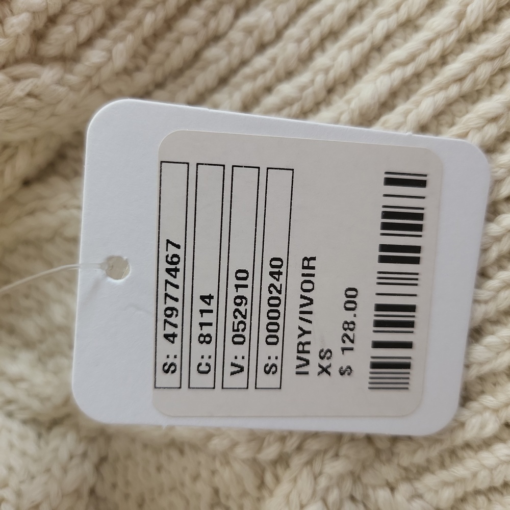 Free People Ivory Cropped Parfait Dolman Sleeve Mock Neck Sweater Size XS NWT - Picture 8 of 9